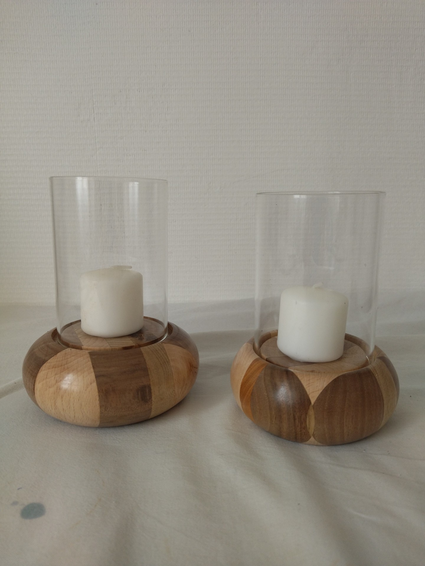 Bougeoir bois et verre