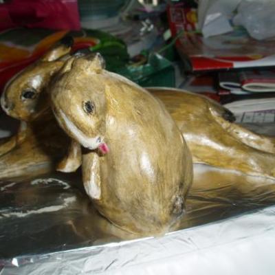 modelage lapin en argile