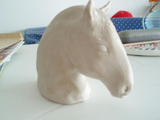 tête de cheval en argile