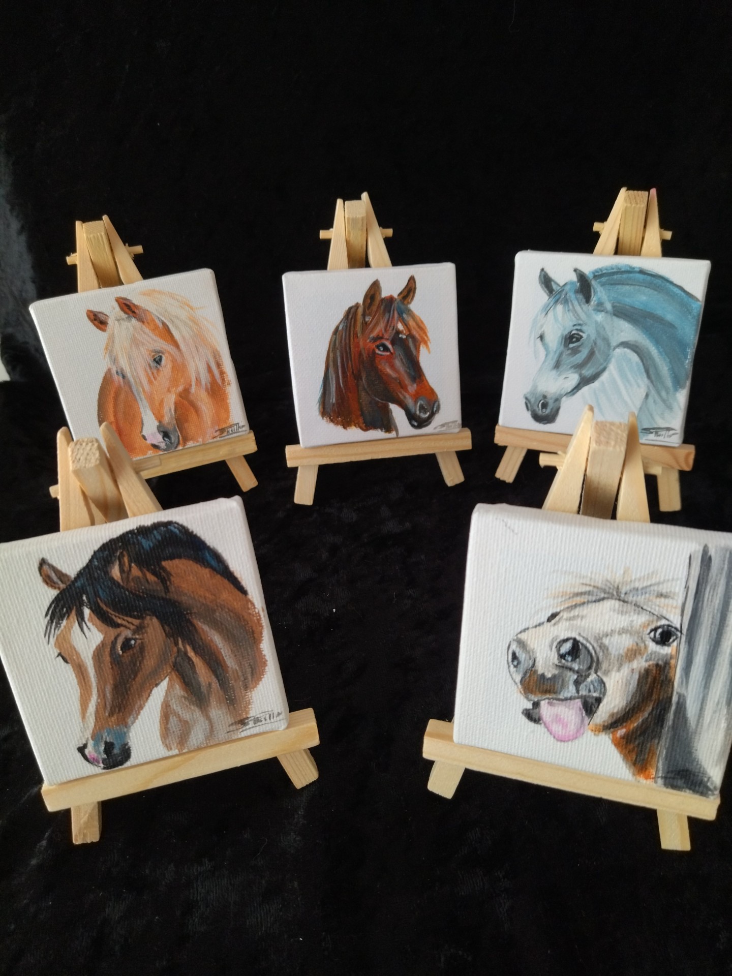 Portraits chevaux sur toiles 7 cm